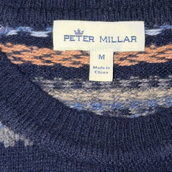 Peter Millar Men’s Mountainside Wicked Fair Isle Crewneck Sweater Medium - Picture 7 of 11